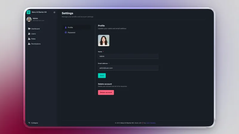Mary UI Laravel Starter Kit - Image 3
